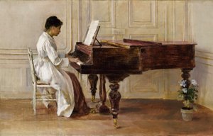 Przy fortepianie autorstwa Theodore Robinson