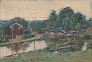 Wieczór w śluzie, Napanoch, Nowy Jork, 1893. autorstwa Theodore Robinson