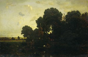 zmierzch autorstwa Theodore Rousseau
