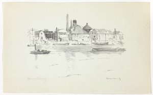 Battersea z rzeki, odpływ autorstwa Theodore Roussel