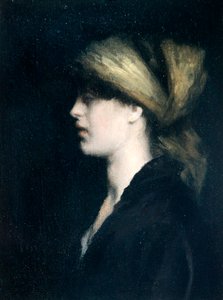 Światłocień, Profil, Złota Szalik, ok. 1900 (olej na płótnie)