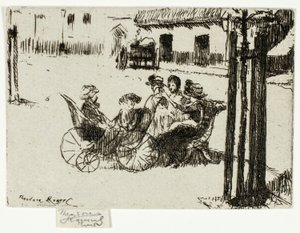 Małe dziewczynki i wózki dziecięce, Chelsea Embankment autorstwa Theodore Roussel