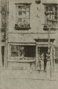 Mały sklep rybny, Chelsea Embankment autorstwa Theodore Roussel