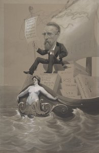 Samuel P. Avery wiozący swoje skarby przez morze, ca. 1875-80. autorstwa Theodore Wust