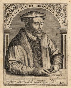 Adriaen de Jonghe, holenderski lekarz. autorstwa Theodore de Bry