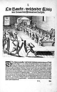 Bankiet z królem, 1606 autorstwa Theodore de Bry