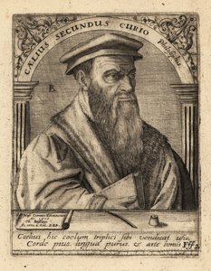 Caelius Secondo Curione, włoski humanista. autorstwa Theodore de Bry