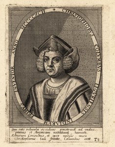 Krzysztof Kolumb, włoski odkrywca i kolonizator autorstwa Theodore de Bry