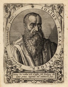 Giulio Cesare della Scala, włoski uczony. autorstwa Theodore de Bry