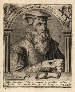 Hans Herbst, szwajcarski drukarz humanistyczny. autorstwa Theodore de Bry