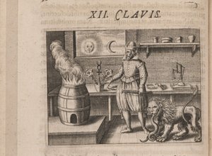 Ilustracja do Tripus Avrevs, czyli trzech traktatów wybranych chemików.., 1618 autorstwa Theodore de Bry