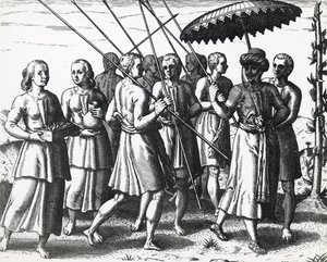 Mieszkańcy Sumatry, Theodor de Bry (1528-1598), rycina autorstwa Theodore de Bry