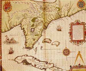 Mapa Florydy i Kuby autorstwa Theodore de Bry autorstwa Theodore de Bry