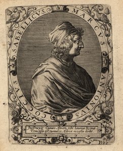 Marcus Antonius Coccius Sabellicus, włoski uczony. autorstwa Theodore de Bry