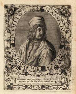 Marsilio Ficino, włoski uczony. autorstwa Theodore de Bry