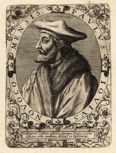 Paolo Giovio, włoski lekarz. autorstwa Theodore de Bry