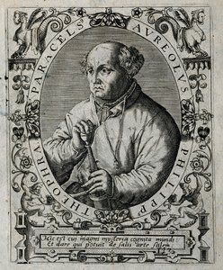 Filipus Theophrastus Aureolus Bombastus von Hohenheim Paracelsus, 1645. autorstwa Theodore de Bry
