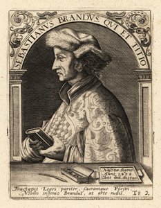 Sebastian Brant, niemiecki humanista i satyryk. autorstwa Theodore de Bry