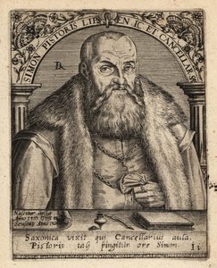 Simon Pistoris Młodszy, niemiecki prawnik. autorstwa Theodore de Bry