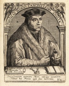 Sir Thomas More, angielski prawnik. autorstwa Theodore de Bry
