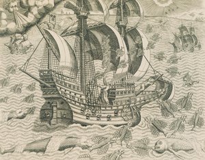 Skrzydlata ryba z mórz Indii, ilustracja z historii Ameryki autorstwa Theodore