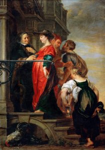 La Visitation de la Vierge Marie - Nawiedzenie Najświętszej Maryi Panny, Thulden, Theodoor, van (1606-1669). Olej na płótnie, przed 1669. Wymiar: 205x144 cm. Muzeum Historii Sztuki, Wiedeń