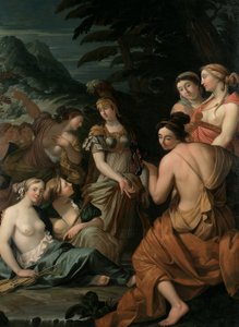Minerwa i Muzy na Górze Helikon, 1675 autorstwa Theodorus van der Schuer