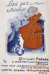 Plakat reklamowy czystego mleka Vingeonne - autorstwa Steinlen autorstwa Théophile Alexandre Steinlen