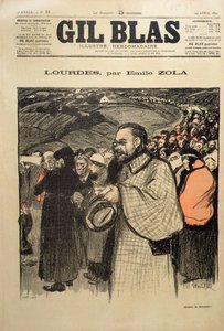 Przednia okładka „Gil Blas” zawierająca pierwszą część „Lourdes” Emila Zoli (1840-1902) 1894 (kolor litho) autorstwa Théophile Alexandre Steinlen
