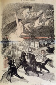 Metamorfoza kotów w czarownice - autorstwa Steinlen autorstwa Théophile Alexandre Steinlen