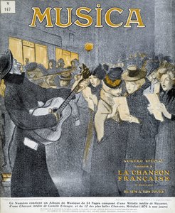 Nocne imprezy w Montmartre. Okładka Steinlen dla magazynu „Muzyka” z listopada 1908 roku. autorstwa Théophile Alexandre Steinlen