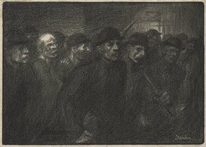 Pracownicy opuszczający fabrykę autorstwa Théophile Alexandre Steinlen