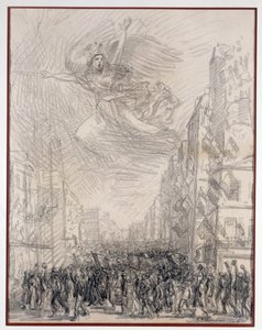 Alegoria zwycięstwa lub Marsylianka. Rysunek Teofila Alexandre Steinlena (1859-1923) 1915 Paryż. B.N. autorstwa Théophile Alexandre Steinlen