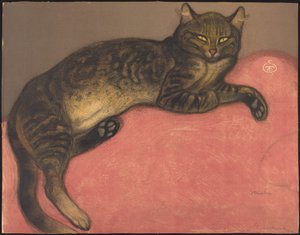 Zima: Kot na poduszce autorstwa Théophile Alexandre Steinlen