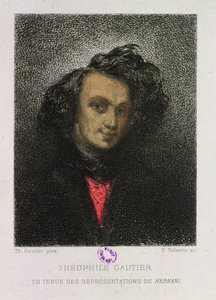 Autoportret w stroju „Hernani”, grawerowany przez H. Valentin