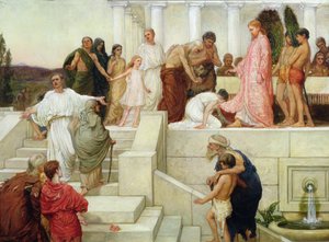 Przypowieść o Wielkiej Wieczerzy (olej na płótnie) autorstwa Theresa Georgina Thornycroft