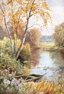 Jesień nad rzeką Ouse (akwarela)
