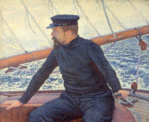 Paul Signac na swojej łodzi