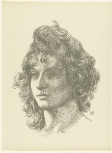 Portret van jonge vrouw Studium głowy młodej kobiety Proces (tytuł serii) autorstwa Théo van Rysselberghe