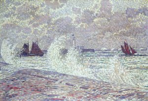 Morze podczas równonocy, Boulogne-sur-Mer, 1900 autorstwa Théo van Rysselberghe