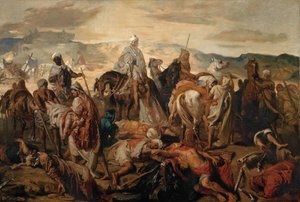 Arabscy jeźdźcy wywożący swoich zmarłych autorstwa Théodore Chassériau