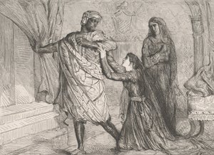 Away!: płyta 7 z Otella Act 3, scena 4, trawiona 1844, przedruk 1900. autorstwa Théodore Chassériau