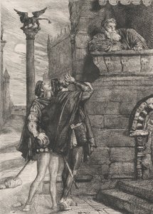 Obudź się! co tam! Brabancja! złodzieje! złodzieje!: tablica 1 z Aktu Otella 1, scena 1, 1844. autorstwa Théodore Chassériau