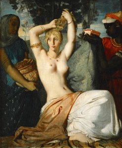 Toaleta Estery Estery przygotowuje się do przedstawienia królowi Ahaswerusowi, 1841. autorstwa Théodore Chassériau