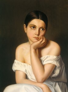 Młoda dziewczyna (melancholia), ok. 1833-35 (olej na tekturze) autorstwa Théodore Chassériau