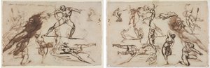 Géricault - Arkusz szkiców (recto) Arkusz szkiców (verso), 1819 r. autorstwa Theodore Gericault
