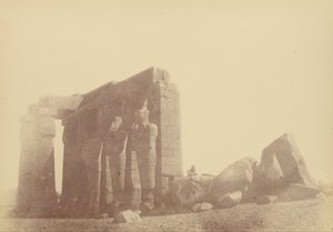 Zamknij Widok Kolosa Ramesseum autorstwa Théodule Devéria