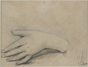 Studium kobiecej ręki wers, 1800s. autorstwa Auguste Theodule Ribot