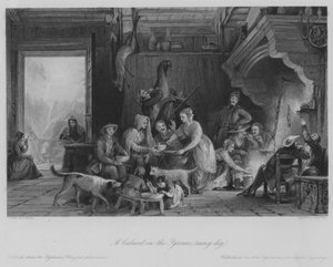 Kabaret w Pirenejach (deszczowy dzień) (grafika) autorstwa Thomas (after) Allom