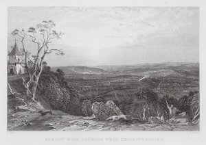 Bardon Hill, patrząc na zachód, Leicestershire (rycina) autorstwa Thomas (after) Allom